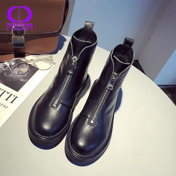 boots aimeigao 2021 warm front zipper short women winter casual genuine cow leather ankle female black plush shoes ladies
boots aimeigao 2021 warm front zipper short women winter casual genuine cow leather ankle female black plush shoes ladies