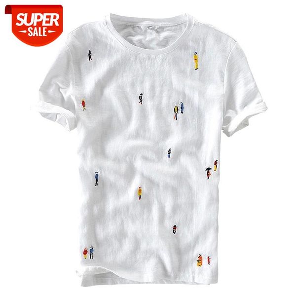 2020 summer men cotton linen splice short sleeve white cartoon embroidery t shirt casual o-neck tees y568 #gi81, White;black
2020 summer men cotton linen splice short sleeve white cartoon embroidery t shirt casual o-neck tees y568 #gi81, White;black