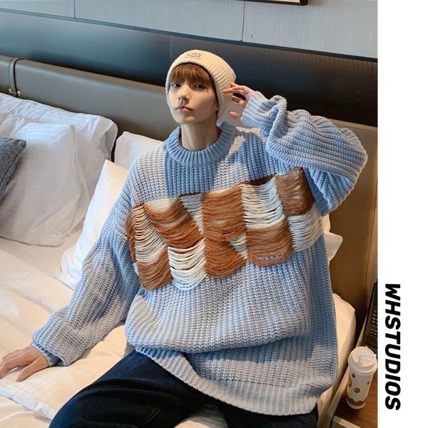 men's sweaters o-neck loose knitted printed stitching long sleeve tassel design pullover male clothing oversize outer wear, White;black
men's sweaters o-neck loose knitted printed stitching long sleeve tassel design pullover male clothing oversize outer wear, White;black