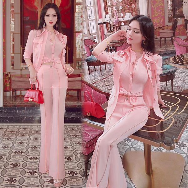 women's two piece pants spring autumn streetwear set long sleeve shirt+flared suit office lady three womens outfits x41, White
women's two piece pants spring autumn streetwear set long sleeve shirt+flared suit office lady three womens outfits x41, White