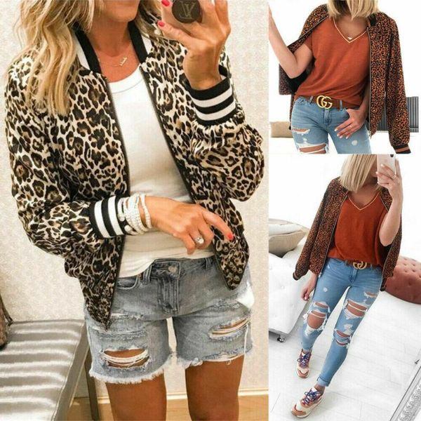women's jackets casual leopard jacket women long sleeve street baseball thin bomber coat uk 6-14, Black;brown
women's jackets casual leopard jacket women long sleeve street baseball thin bomber coat uk 6-14, Black;brown