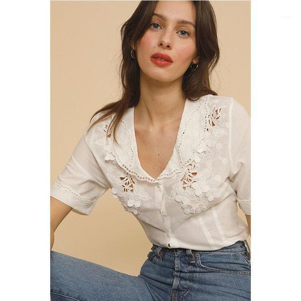 women's jackets 315rou * cotton cut out embroidered shirt 21 summer french wear, Black;brown
women's jackets 315rou * cotton cut out embroidered shirt 21 summer french wear, Black;brown
