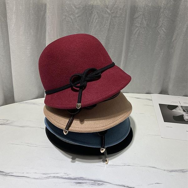 wide brim hats grace for women autumn winter wool felt fedora bow dome bucket hat keep warm cap female basin 2021, Blue;gray
wide brim hats grace for women autumn winter wool felt fedora bow dome bucket hat keep warm cap female basin 2021, Blue;gray