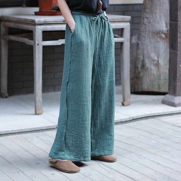 women's pants & capris female long solid thin loose spring summer casual cotton linen wide leg, Black;white 
women's pants & capris female long solid thin loose spring summer casual cotton linen wide leg, Black;white