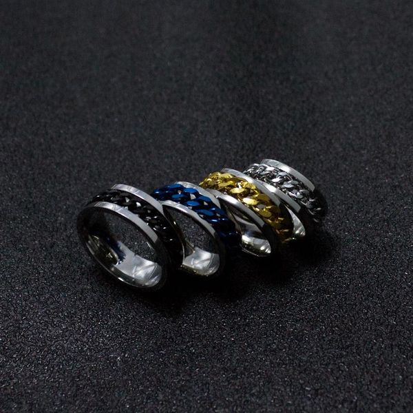 stainless steel 8mm chain spinner ring for me gold silver color cool black punk rock rotatable rings accessories jewelry gift, Slivery;golden
stainless steel 8mm chain spinner ring for me gold silver color cool black punk rock rotatable rings accessories jewelry gift, Slivery;golden