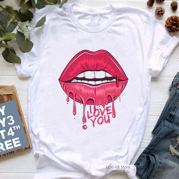 women's t-shirt i love you pink lips graphic print tshirt women aesthetic art clothes vogue t shirt femme makeuo hip hop female, White
women's t-shirt i love you pink lips graphic print tshirt women aesthetic art clothes vogue t shirt femme makeuo hip hop female, White