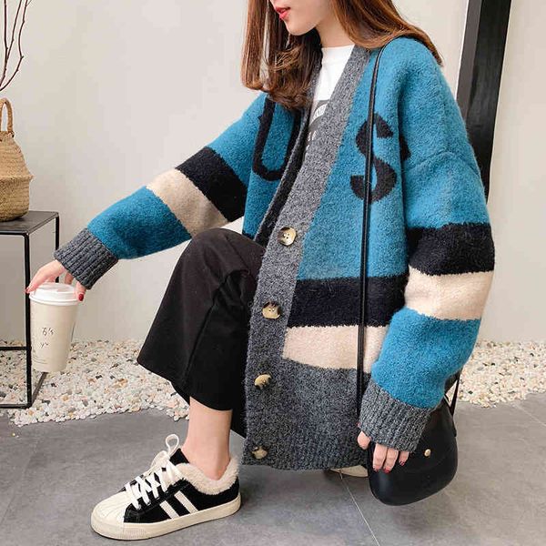 women's sweaters cardigan de malha feminina coreano outono moda novo estilo listrado camisola com cote em v manga comprida vnks, White;black
women's sweaters cardigan de malha feminina coreano outono moda novo estilo listrado camisola com cote em v manga comprida vnks, White;black