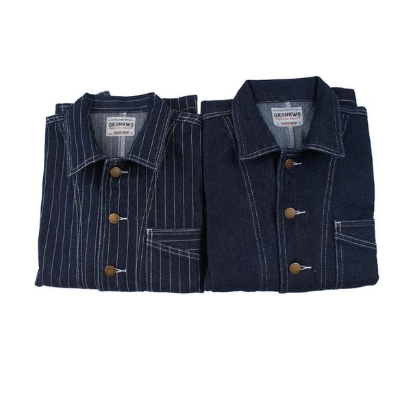 men's jackets autumn england style striped denim jacket men lapel primary color bodycon tooling coat male casual fashion streetwear, Black;brown
men's jackets autumn england style striped denim jacket men lapel primary color bodycon tooling coat male casual fashion streetwear, Black;brown