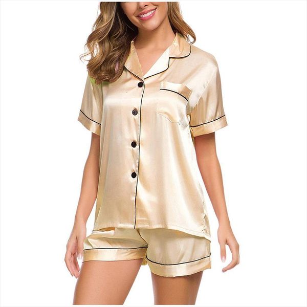 fashion leisure silk satin women sleepwear pajamas short sleeve sets two piece loungewear button down sets319, Black;red
fashion leisure silk satin women sleepwear pajamas short sleeve sets two piece loungewear button down sets319, Black;red