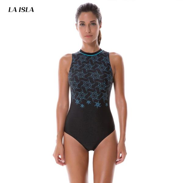 women's swimwear printed high neck maillot athletic training one piece swimsuit, White;black
women's swimwear printed high neck maillot athletic training one piece swimsuit, White;black