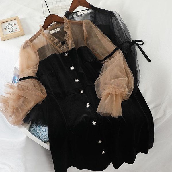 casual dresses 2021 summer lace dress women long sleeve mesh velvet party sweet slim vestido femme, Black;gray
casual dresses 2021 summer lace dress women long sleeve mesh velvet party sweet slim vestido femme, Black;gray