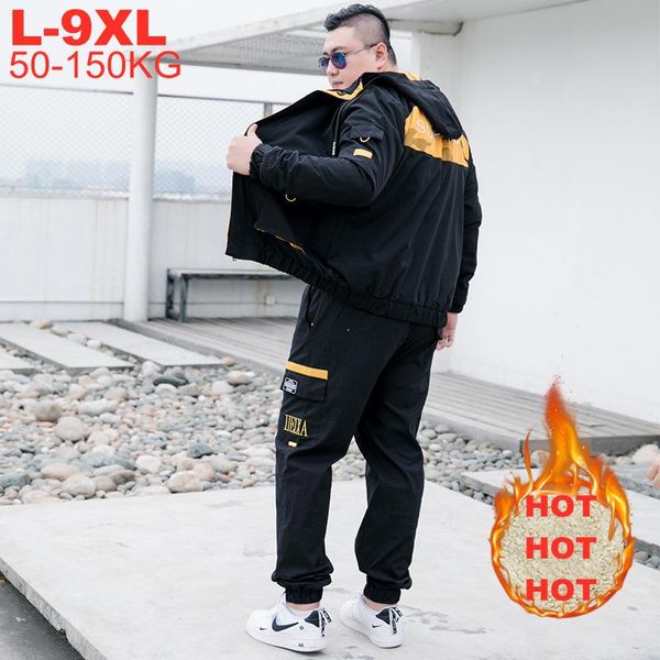 plus size 9xl 8xl men tracksuit suit winter thicken 2 pieces hooded fleece jacket sets army green black oversize male sportswear, Gray
plus size 9xl 8xl men tracksuit suit winter thicken 2 pieces hooded fleece jacket sets army green black oversize male sportswear, Gray