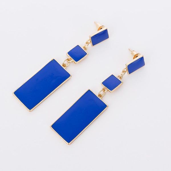 stud 2021 fashion design geometric 4-color alloy women's blue enamel pendant earrings valentine's day wholesale long, Golden;silver
stud 2021 fashion design geometric 4-color alloy women's blue enamel pendant earrings valentine's day wholesale long, Golden;silver