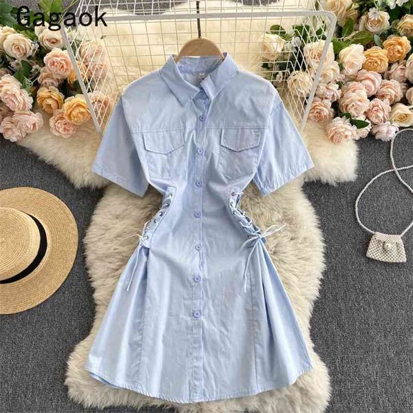 woman dress summer lapel bandage streetwear solid mini dresses fashion harajuku wild chic vestidos 210531, Black;gray
woman dress summer lapel bandage streetwear solid mini dresses fashion harajuku wild chic vestidos 210531, Black;gray