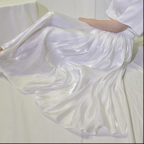 silk satin skirt long woman 2021 casual women skirt pleated korean style chiffon beach summer skirts womens with elastic waist, Black
silk satin skirt long woman 2021 casual women skirt pleated korean style chiffon beach summer skirts womens with elastic waist, Black