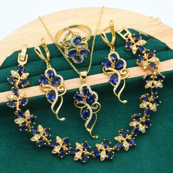 earrings & necklace honorable gold color wedding jewelry set for women blue zircon bracelet pendant bride ring birthday gift, Silver
earrings & necklace honorable gold color wedding jewelry set for women blue zircon bracelet pendant bride ring birthday gift, Silver