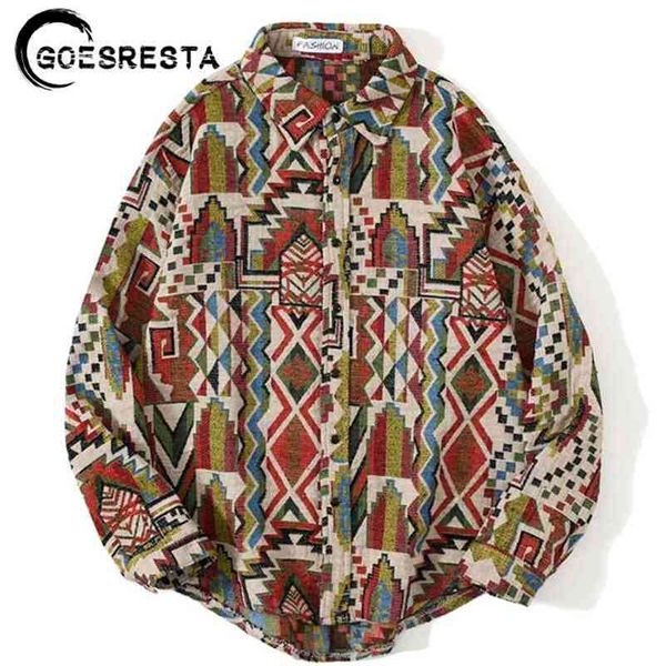 retro geometric pattern long sleeve woolen shirt men streetwear hip hop oversized shirts brand harajuku casual fashion men shirt 210708, White;black
retro geometric pattern long sleeve woolen shirt men streetwear hip hop oversized shirts brand harajuku casual fashion men shirt 210708, White;black