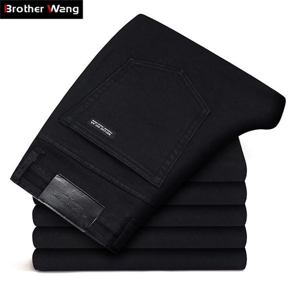 men's stretch black jeans classic style business fashion pure black slim-fit denim pants male brand casual trousers 211120, Blue
men's stretch black jeans classic style business fashion pure black slim-fit denim pants male brand casual trousers 211120, Blue