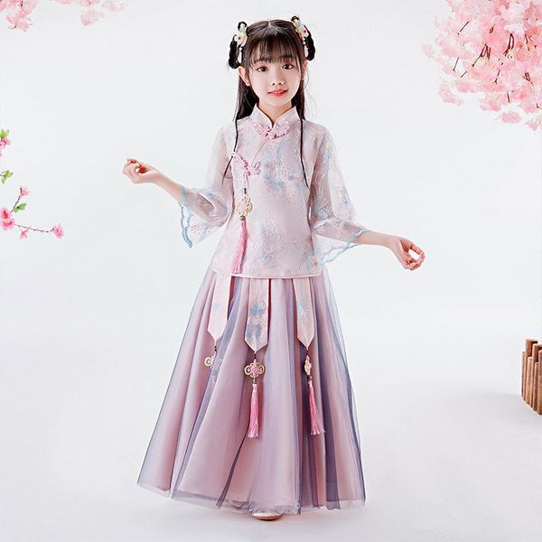 ethnic clothing pink embroidery girls hanfu mandarin collar tang suit chinese style cheonsam vintage slim qipao children princess dress, Red
ethnic clothing pink embroidery girls hanfu mandarin collar tang suit chinese style cheonsam vintage slim qipao children princess dress, Red