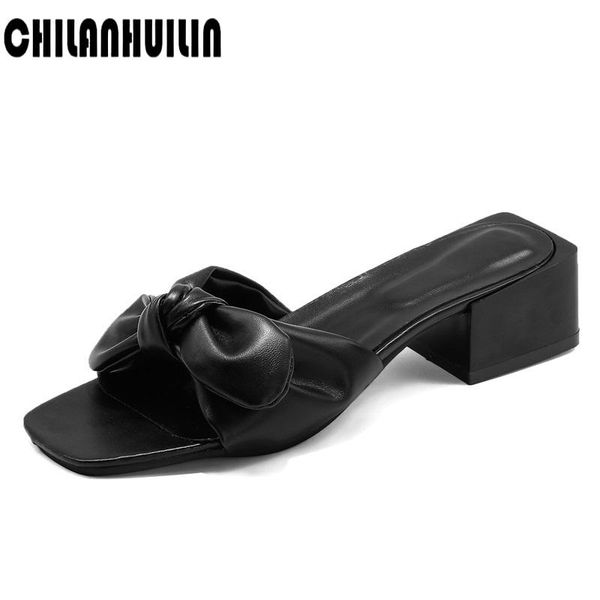 classic women summer shoes fashion bow leather sandals thick heel casual dress shoes women gladiator sandals slippers femme mule, Black
classic women summer shoes fashion bow leather sandals thick heel casual dress shoes women gladiator sandals slippers femme mule, Black