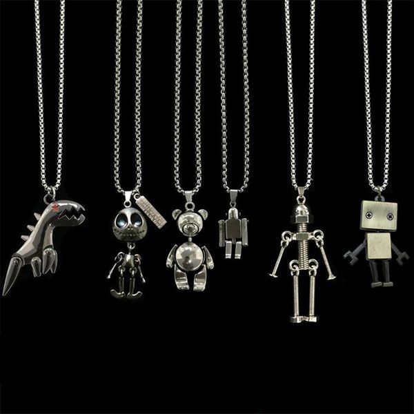 pendant necklaces titanium steel cartoon cute bear darkness dinosaur robot for men and women long chain punk retro jewelry gift, Silver
pendant necklaces titanium steel cartoon cute bear darkness dinosaur robot for men and women long chain punk retro jewelry gift, Silver