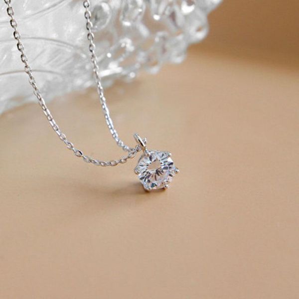 chains s925 sterling silver necklace simple temperament 6mm single zircon female student forest chain ornaments
chains s925 sterling silver necklace simple temperament 6mm single zircon female student forest chain ornaments