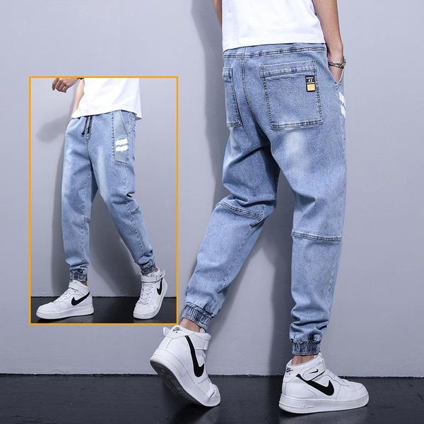 men's jeans 2021 summer men loose harem pants thin casual long puls size bound up hem trendy ankle banded, Blue
men's jeans 2021 summer men loose harem pants thin casual long puls size bound up hem trendy ankle banded, Blue