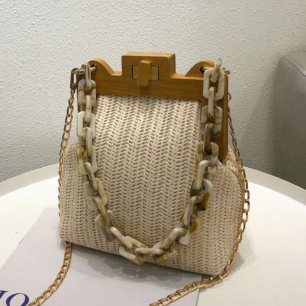 fashion straw weave wooden clip women's shoulder bags luxury acrylic chain women bag designer small shell handbag female new
fashion straw weave wooden clip women's shoulder bags luxury acrylic chain women bag designer small shell handbag female new