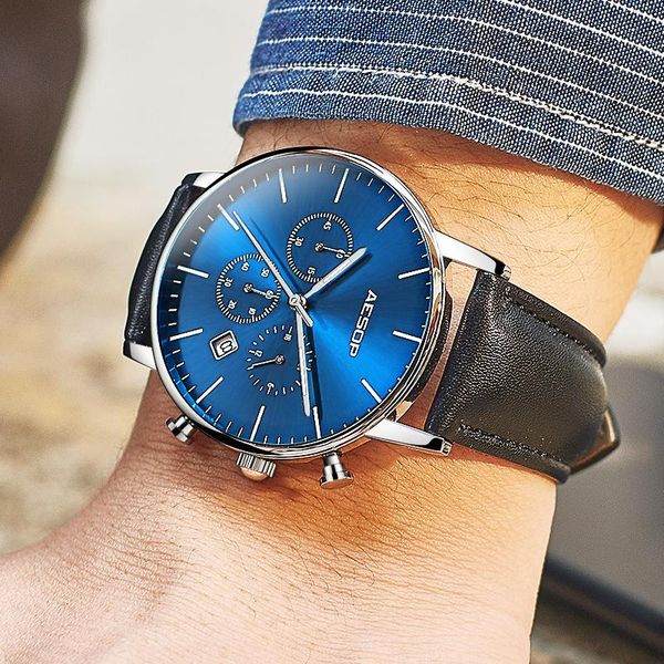 wristwatches aesop thin blue watch men sport quartz wristwatch leather band male clock wrist waterproof relogio masculino hodinky 1005g, Slivery;brown
wristwatches aesop thin blue watch men sport quartz wristwatch leather band male clock wrist waterproof relogio masculino hodinky 1005g, Slivery;brown