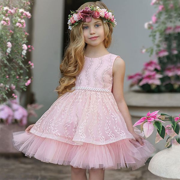stylish lace princess flower girl dresses with pearls sash for wedding toddler pageant gowns tulle knee length first communion dress, White;blue
stylish lace princess flower girl dresses with pearls sash for wedding toddler pageant gowns tulle knee length first communion dress, White;blue
