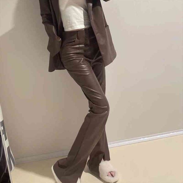 traf za faux leather brown womens pant hem slit trouser high waist straight streetwear vintage y2k, Black;white
traf za faux leather brown womens pant hem slit trouser high waist straight streetwear vintage y2k, Black;white