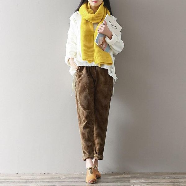 women's pants & capris 2021 autumn winter women plus size corduroy vintage straight 3xl trousers solid casual elastic waist harem, Black;white
women's pants & capris 2021 autumn winter women plus size corduroy vintage straight 3xl trousers solid casual elastic waist harem, Black;white