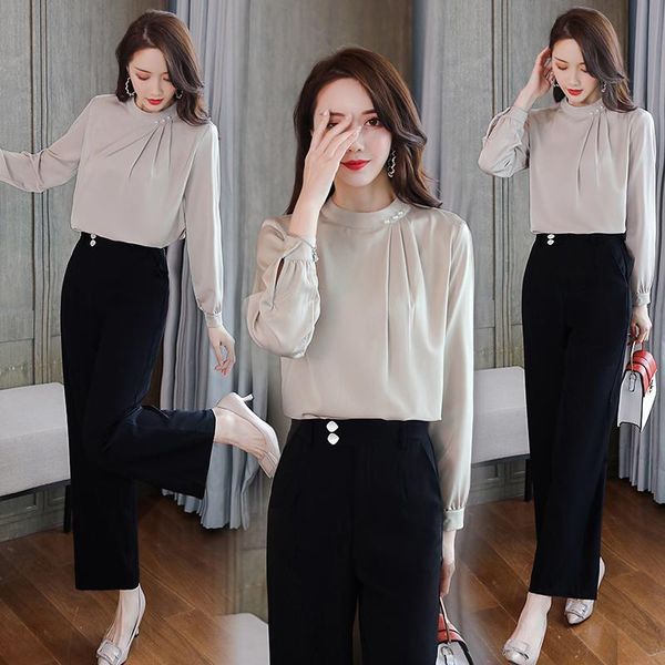 women's tracksuits women 2 pieces suits 2021 autumn spring office lady long sleeve shirt blouse and pants trousers sets, Gray
women's tracksuits women 2 pieces suits 2021 autumn spring office lady long sleeve shirt blouse and pants trousers sets, Gray