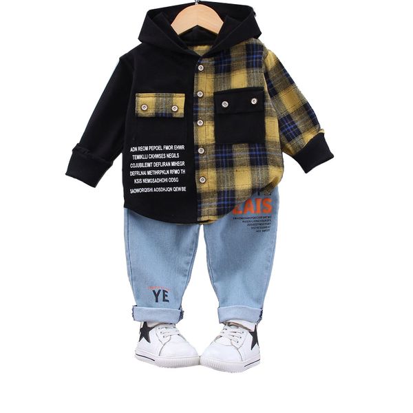 children clothing sets spring autumn cotton 2pcs suit colorblock plaid shirt+pants jeans kids outfit for boy cute children sets, White
children clothing sets spring autumn cotton 2pcs suit colorblock plaid shirt+pants jeans kids outfit for boy cute children sets, White