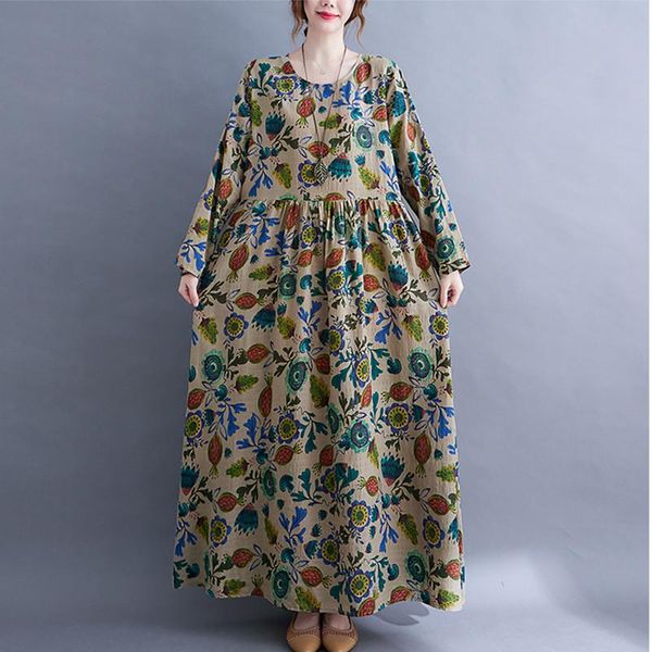 casual dresses vintage autumn dress 2021 arrival print floral plus size loose women cotton linen long maxi spring, Black;gray
casual dresses vintage autumn dress 2021 arrival print floral plus size loose women cotton linen long maxi spring, Black;gray
