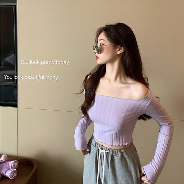 women's t-shirt t-shirt one-shoulder slim black long-sleeved inner bottoming shirt spring short tights h5ls, White
women's t-shirt t-shirt one-shoulder slim black long-sleeved inner bottoming shirt spring short tights h5ls, White