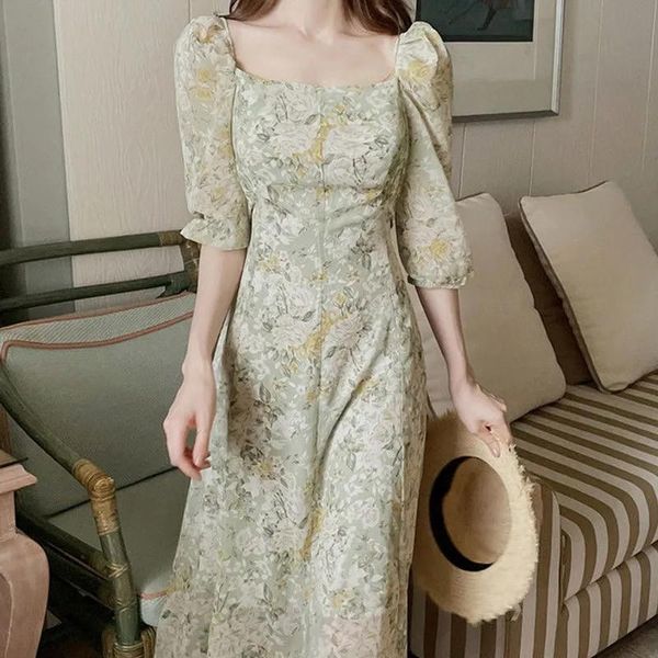 casual dresses square collar floral chiffon elegant harajuku dress women puff sleeve slim party chic korean oil paint long female, Black;gray
casual dresses square collar floral chiffon elegant harajuku dress women puff sleeve slim party chic korean oil paint long female, Black;gray