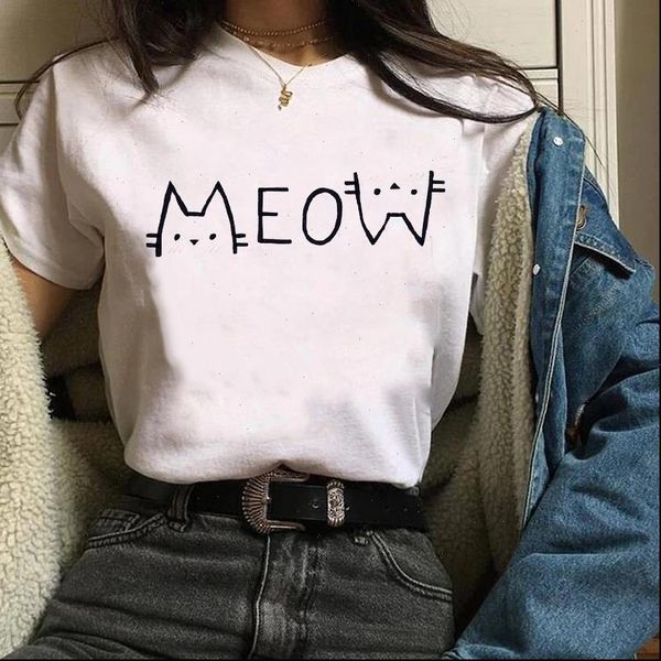 women print graphic cat cute letter short sleeve fashion casual printing clothes lady t shirt female womens t shirt, White
women print graphic cat cute letter short sleeve fashion casual printing clothes lady t shirt female womens t shirt, White