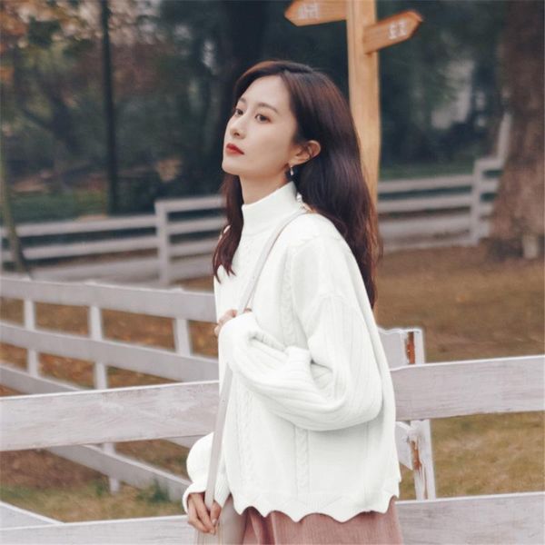 women's sweaters winter thick warm half turtleneck knit pullovers sweater women autumn korea chic solid short knitted jumper, White;black
women's sweaters winter thick warm half turtleneck knit pullovers sweater women autumn korea chic solid short knitted jumper, White;black