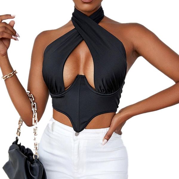 women's tanks & camis 2021 cropped brown criss cross tank sleeveless solid cutout front party club streetwear lady bustier, White
women's tanks & camis 2021 cropped brown criss cross tank sleeveless solid cutout front party club streetwear lady bustier, White