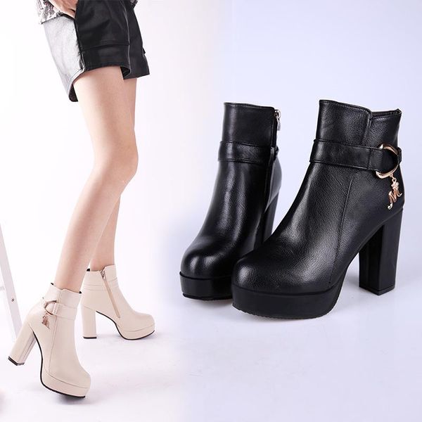 boots square heels ankle for women super high platform pointed toe pumps shoes autumn, Black
boots square heels ankle for women super high platform pointed toe pumps shoes autumn, Black