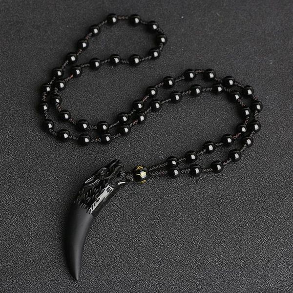 pendant necklaces natural stone black and obsidian necklace wolf tooth amulets talismans couple for women men, Silver
pendant necklaces natural stone black and obsidian necklace wolf tooth amulets talismans couple for women men, Silver