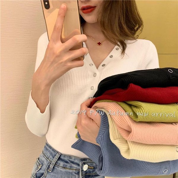 women's sweaters 2021 sweater winter concealed v-neck slim pullover tight fit long sleeve knitted top, White;black
women's sweaters 2021 sweater winter concealed v-neck slim pullover tight fit long sleeve knitted top, White;black