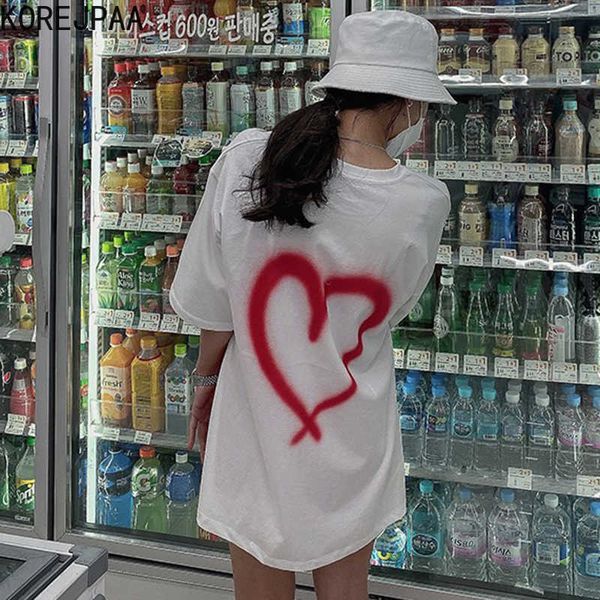 korejpaa women t-shirt korean chic summer casual o-neck pullover loose-fitting love-print short-sleeved open fork tee 210526, White
korejpaa women t-shirt korean chic summer casual o-neck pullover loose-fitting love-print short-sleeved open fork tee 210526, White