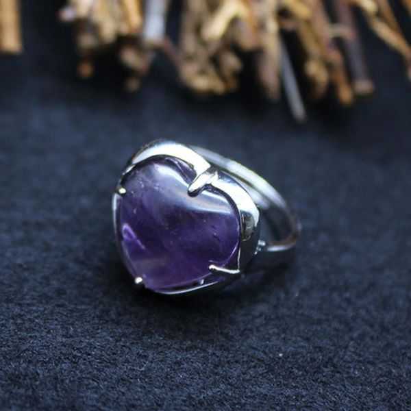 wedding rings heart natural crystal finger ring for couple silver color puple pink quartz stone opening engagement jewelry women, Slivery;golden
wedding rings heart natural crystal finger ring for couple silver color puple pink quartz stone opening engagement jewelry women, Slivery;golden