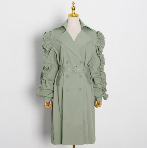 women's trench coats 2021 spring windbreaker women niche design solid color ruffled double-breasted waist lengthened over-the-knee, Tan;black
women's trench coats 2021 spring windbreaker women niche design solid color ruffled double-breasted waist lengthened over-the-knee, Tan;black