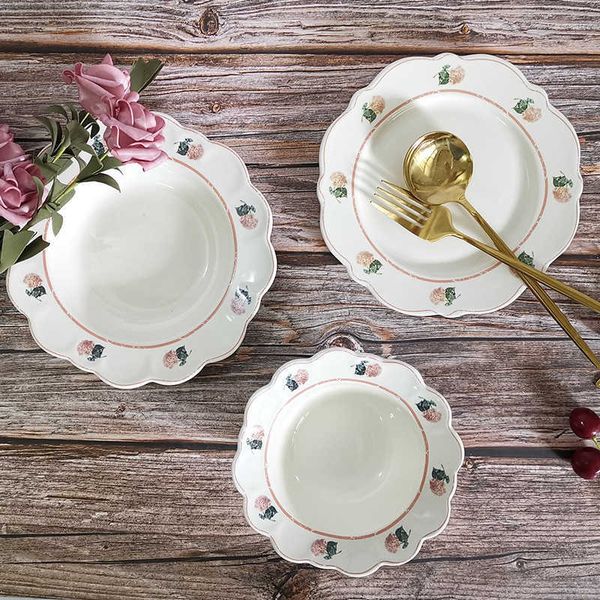 american small safflower ceramic tableware used plate fruit salad bowl dessert plate tableware set
american small safflower ceramic tableware used plate fruit salad bowl dessert plate tableware set