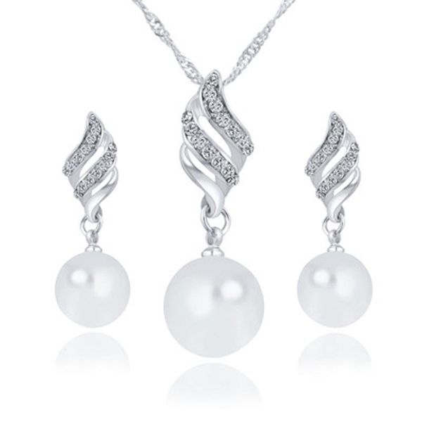 chains luxury princess bridal jewellery necklace set spiral shaped pearl stud earrings & ladies fashion elegant pendants, Silver
chains luxury princess bridal jewellery necklace set spiral shaped pearl stud earrings & ladies fashion elegant pendants, Silver