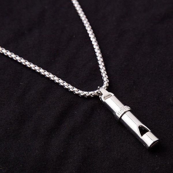 chains whistle pendant necklace hip-hop personality trendy men's simple cool flute can blow creative metal chain, Silver
chains whistle pendant necklace hip-hop personality trendy men's simple cool flute can blow creative metal chain, Silver