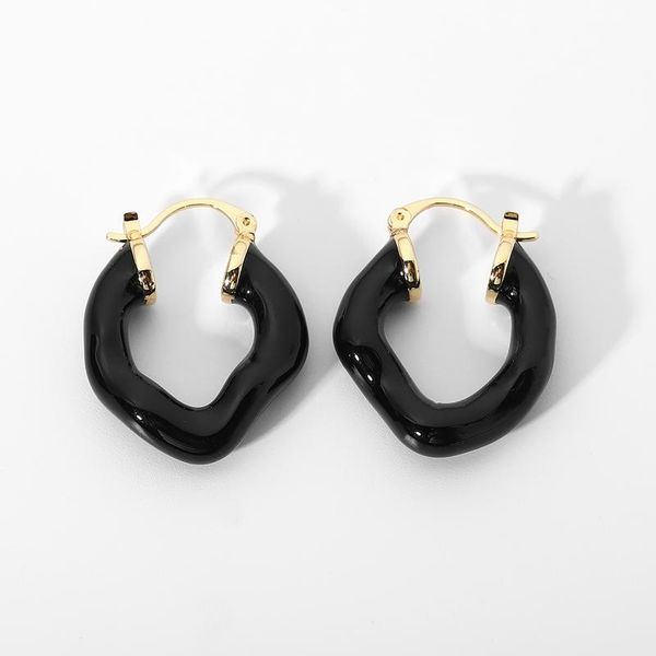 hoop & huggie all black enamel irregular circle earrings for women trendy korean simple cute earring jewelry, Golden;silver
hoop & huggie all black enamel irregular circle earrings for women trendy korean simple cute earring jewelry, Golden;silver